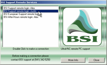 Figure 3, Double-click on the listing for the support technician you are working with to connect