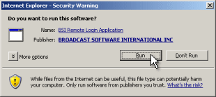 Figure 2, Click the Run button in the Internet Explorer - Security Warning window